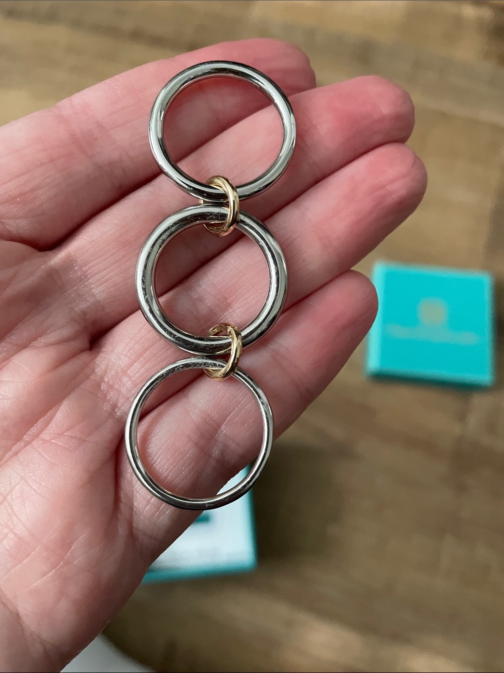 House of Harlow 1960 Silver and Gold Chain Ring - Picture 2 of 3